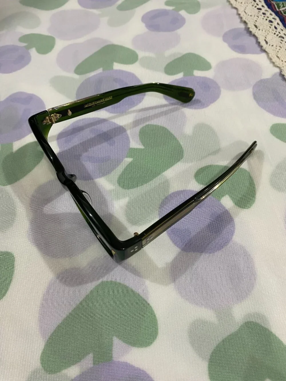 Jacques Marie Mage Dark Green Square-Frame Sunglasses